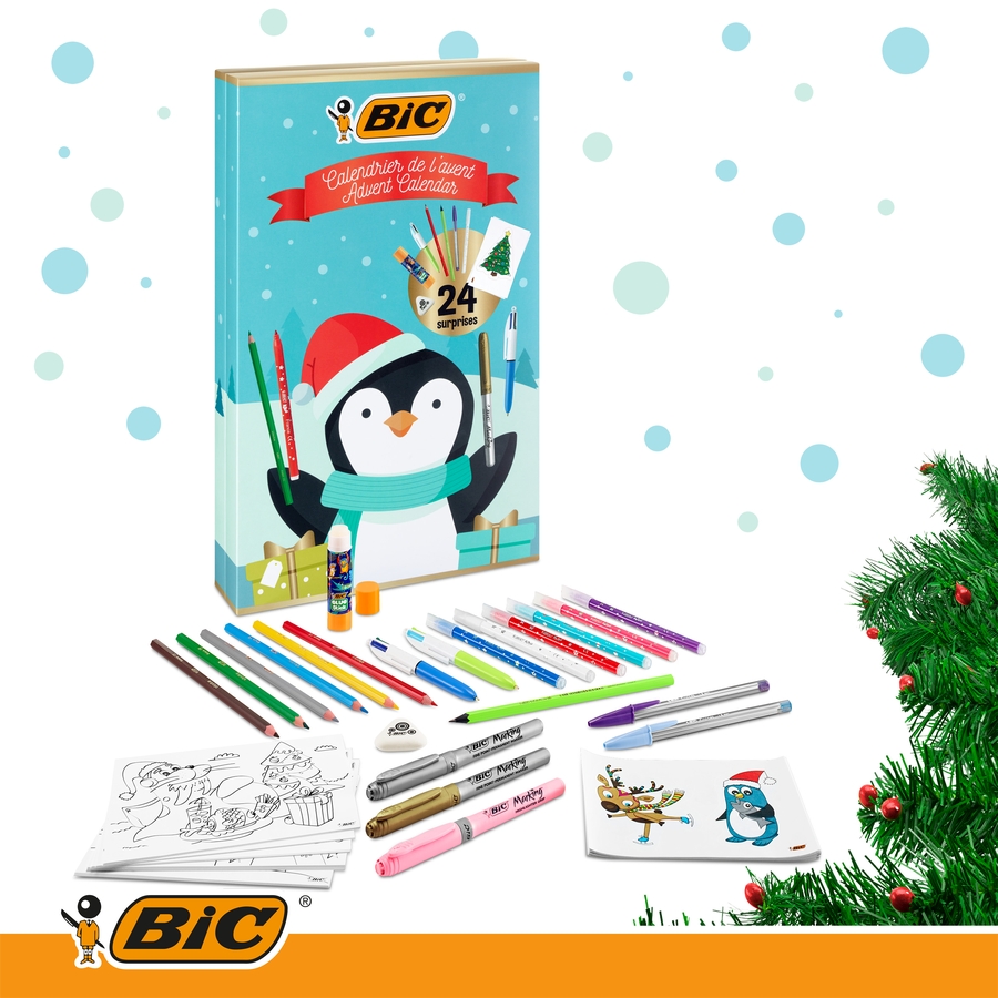 BIC® Kalendarz Adwentowy z produktami szkolno-biurowymi